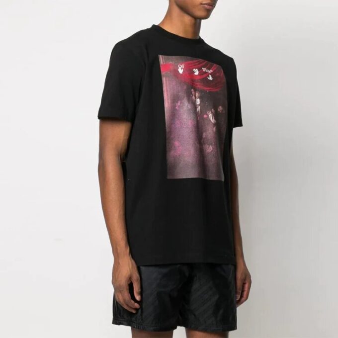 Sprayed Caravaggio kortærmet slim-fit T-skjorte «Svart»