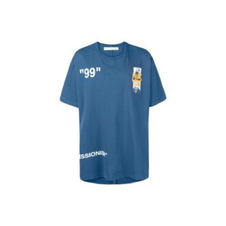 SS19 99 Sommer Oversize-skjorte i bomull med grafisk trykk