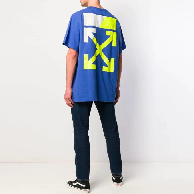 SS19 Arrows Oversize T-skjorte med korte ermer «Blue Neon Green»