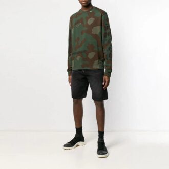 SS19 Camouflage Diag Stencil genser med rund hals