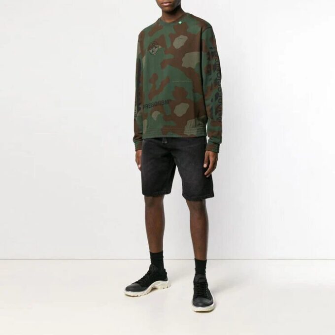 SS19 Camouflage Diag Stencil genser med rund hals
