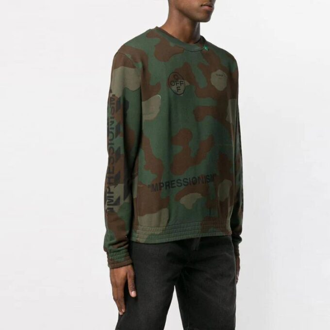 SS19 Camouflage Diag Stencil genser med rund hals