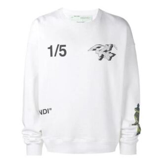 SS19 Fleece med tegneseriefigurer for menn, hvit