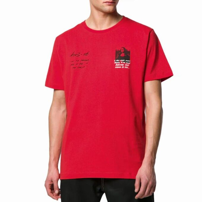 SS19 Herre-T-skjorte med Mona Lisa-logo, normal passform