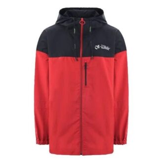 SS19 Herre-vindjakke med hette og logo «Rød-svart»
