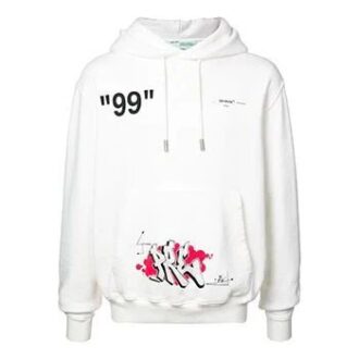 SS19 Hvit genser med graffititrykk