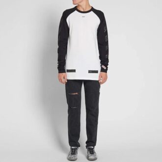SS19 raglanermer Colorblock Arrows Langermet Vanlig versjon Hvit