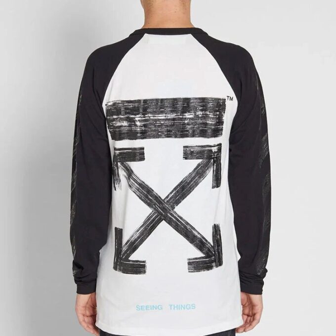SS19 raglanermer Colorblock Arrows Langermet Vanlig versjon Hvit
