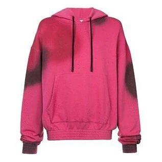 SS19 spray Bomullsfleece med hette for menn, rosa