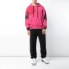 SS19 spray Bomullsfleece med hette for menn, rosa