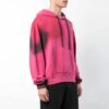 SS19 spray Bomullsfleece med hette for menn, rosa