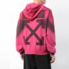 SS19 spray Bomullsfleece med hette for menn, rosa