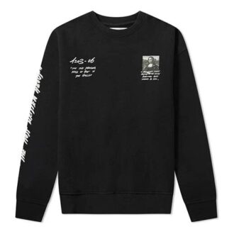 SS19 Svart herre-genser med Mona Lisa-logo og rund hals