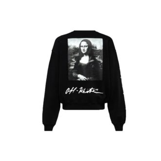 SS19 Svart herre-genser med Mona Lisa-logo og rund hals