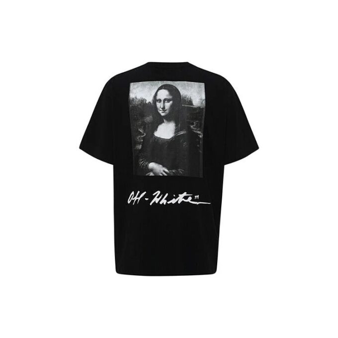 SS19 T-skjorte med korte ermer for menn, Mona Lisa, normal passform