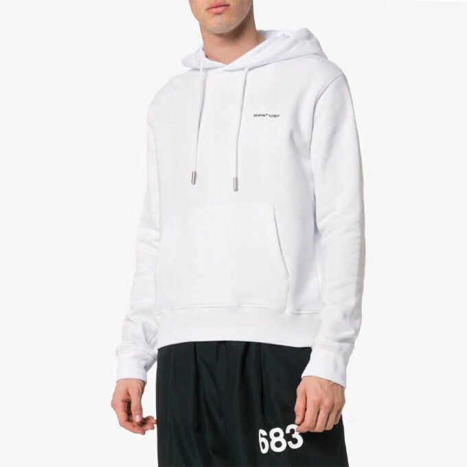 SS19 Trykk Snøring Trykk Bomullsfleece Herre Hvit