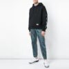 SS19 Trykt hettefleece for menn, svart