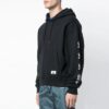 SS19 Trykt hettefleece for menn, svart