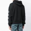 SS19 Trykt hettefleece for menn, svart