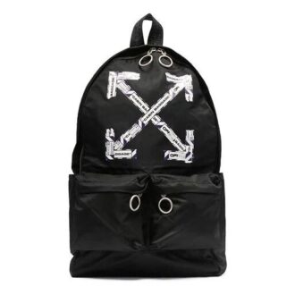 SS20 Airport Tape Svart ryggsekk Arrow Print Ryggsekk Svart