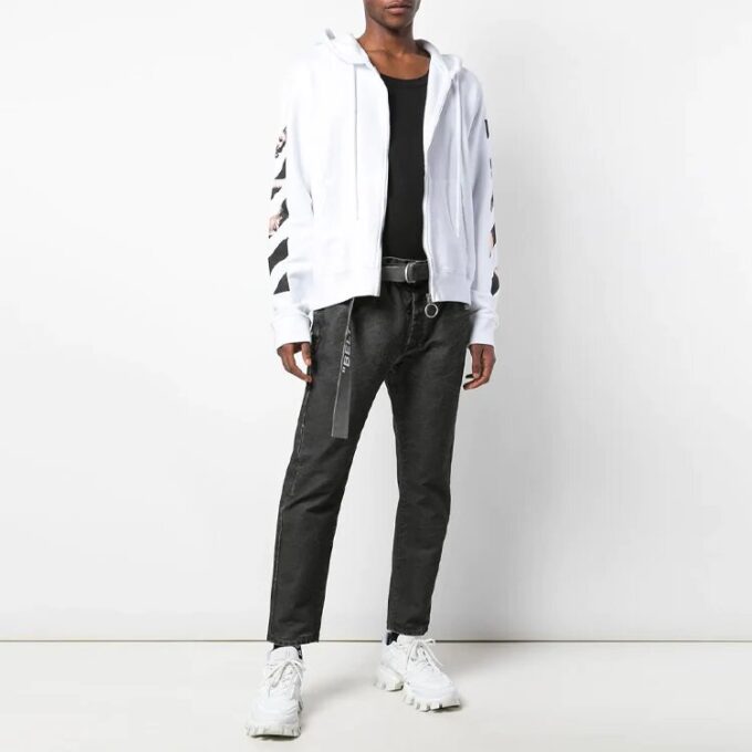 SS20 Caravaggio Arrow Slim Zipped for menn, hvit
