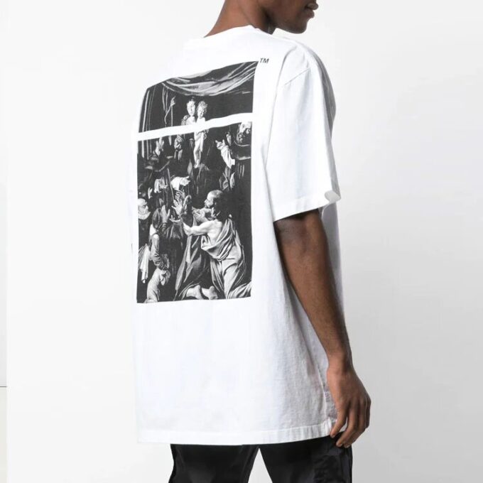 Caravaggio Square SS Over Tee &laquo;Hvit Svart&raquo;