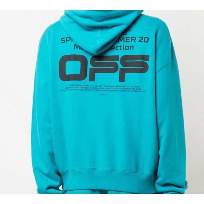 SS20 Hvit Bølget Logo-trykk Løs Herre Blå
