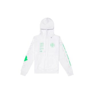 SS20 Hvit hettegenser med Arrows på ryggen, skisse, herre, logo, normal passform