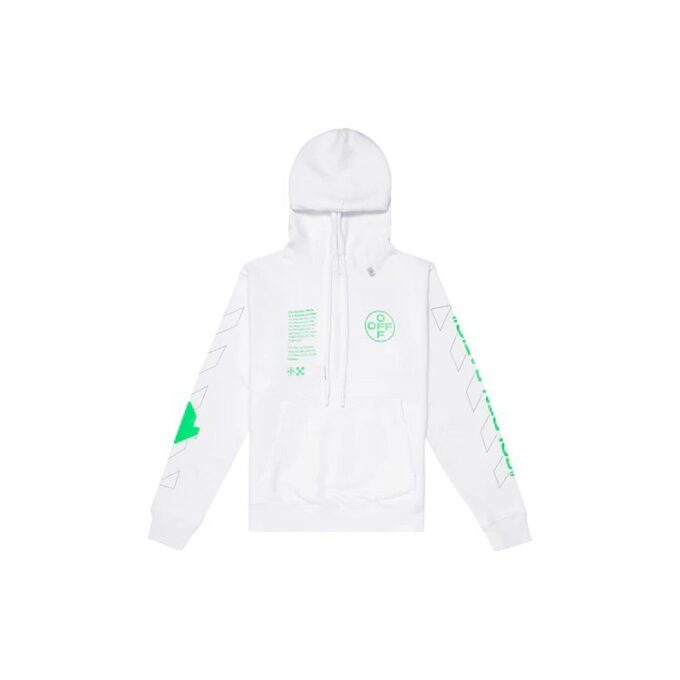 SS20 Hvit hettegenser med Arrows på ryggen, skisse, herre, logo, normal passform