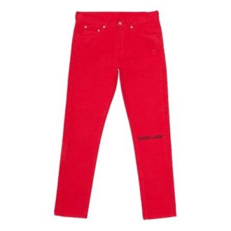 SS20 Kinesisk nyttår Herre Blandede stoffer Street Style Enfarget bomull Logo Slim-fit jeans