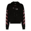 SS20 Spider Arrows-trykk, fleece med hette, menn, svart