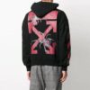 SS20 Spider Arrows-trykk, fleece med hette, menn, svart