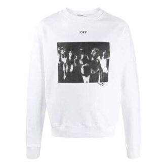 SS20 Spray Paint Effect herre-logo-langermet genser med rund hals