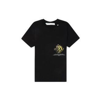 SS20 Svart bomulls-T-skjorte med symboler, kort ermet, herre, logo, normal passform