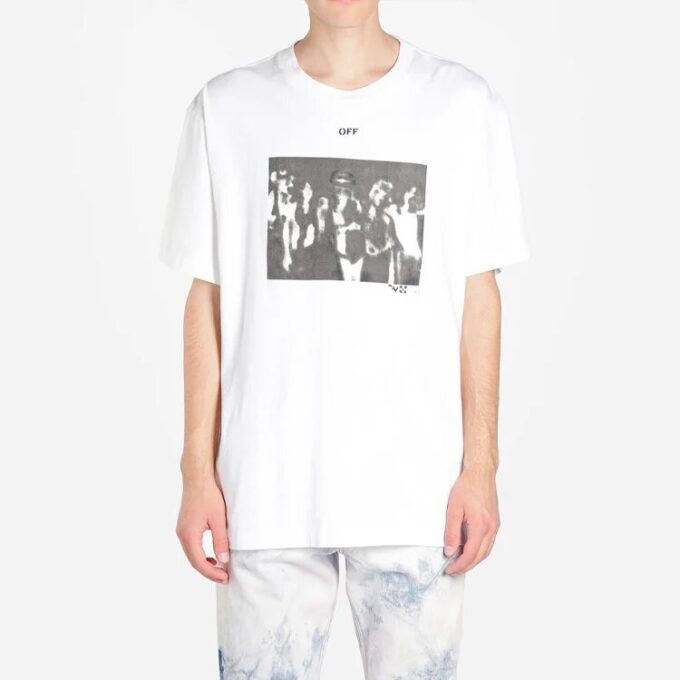 SS20 Virgil Abloh Herre Hvit Spray Painting Slim Hvit
