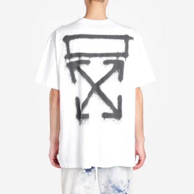 SS20 Virgil Abloh Herre Hvit Spray Painting Slim Hvit