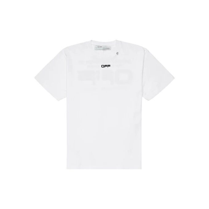 SS20 Wavy Line hvit kortermet oversize