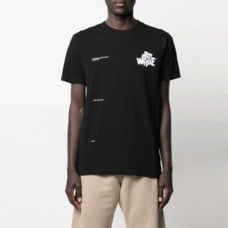 SS21 Adam Is Eve Logo-trykk Rund hals Shorts Kort erme Vanlig versjon Svart
