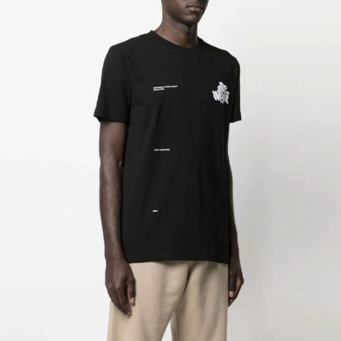 SS21 Adam Is Eve Logo-trykk Rund hals Shorts Kort erme Vanlig versjon Svart