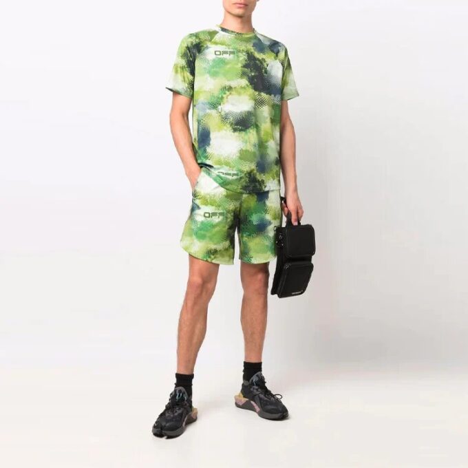 SS21 Alfabet-trykk Tie-dye Kortærmet Løs passform Grønn
