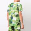 SS21 Alfabet-trykk Tie-dye Kortærmet Løs passform Grønn