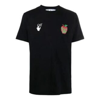 SS21 Arrow Apple-trykk, uformelle kortærmede Shorts, standardversjon, svart