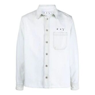 SS21 Arrow Logo Denim Jacket Version Hvit
