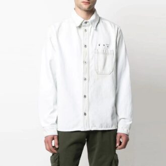 SS21 Arrow Logo Denim Jacket Version Hvit