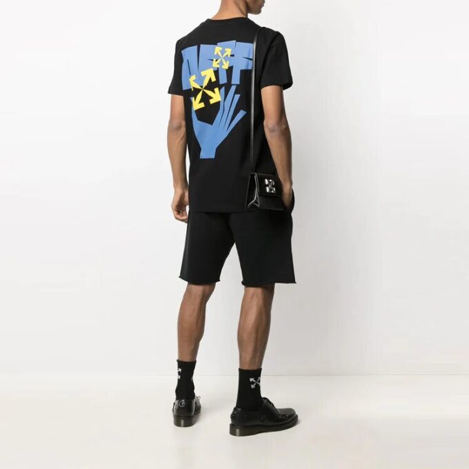 SS21 Arrow Printing Logo kortærmet svart Shorts
