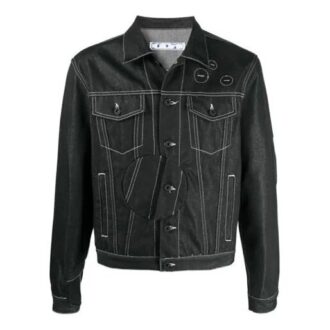 SS21 Arrows Pattern Denim Jacket Svart