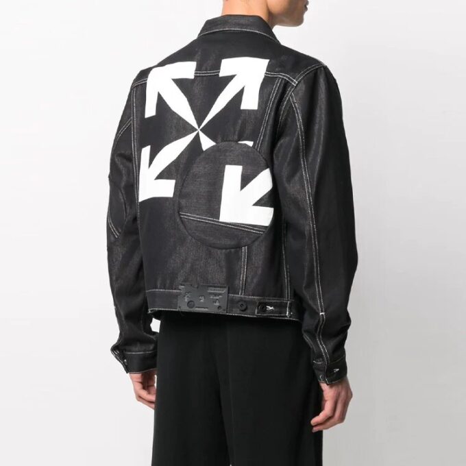 SS21 Arrows Pattern Denim Jacket Svart