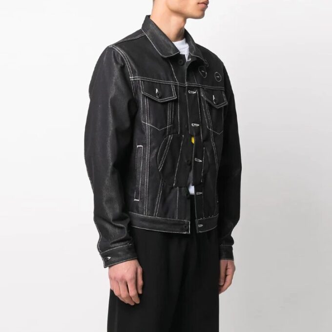 SS21 Arrows Pattern Denim Jacket Svart