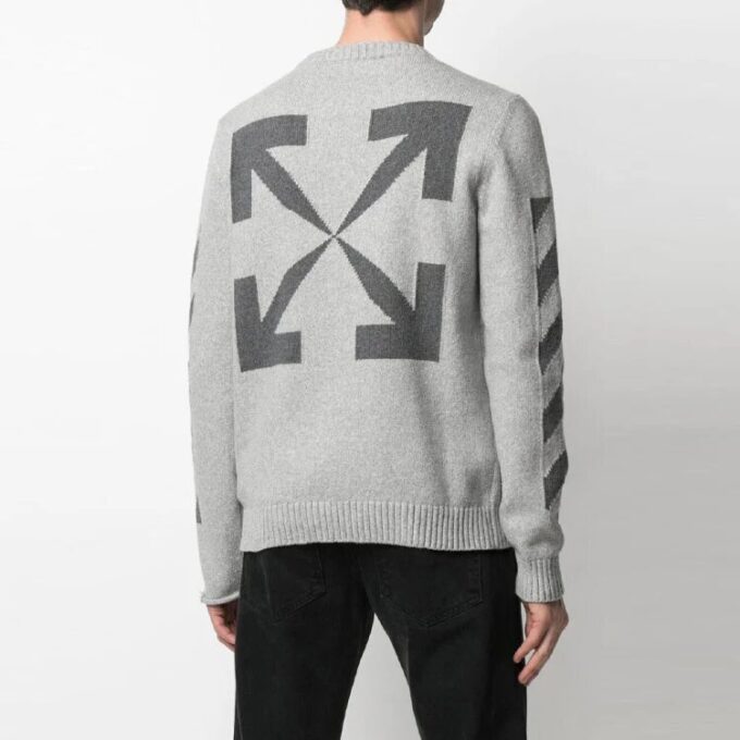SS21 Arrows Stripe Knit-versjon Grå