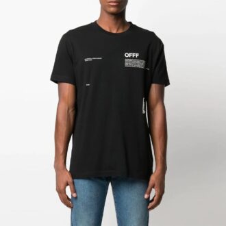 SS21 Arrows-trykk Rund hals Trykk Kort erme Vanlig versjon Svart